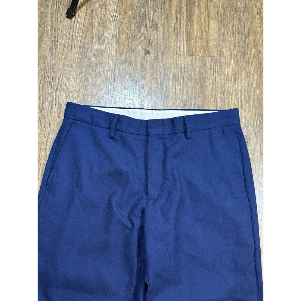 J. Crew Mens Bowery Wool Dress Pants Size 31x30 Dark Blue Career Classic Stylish